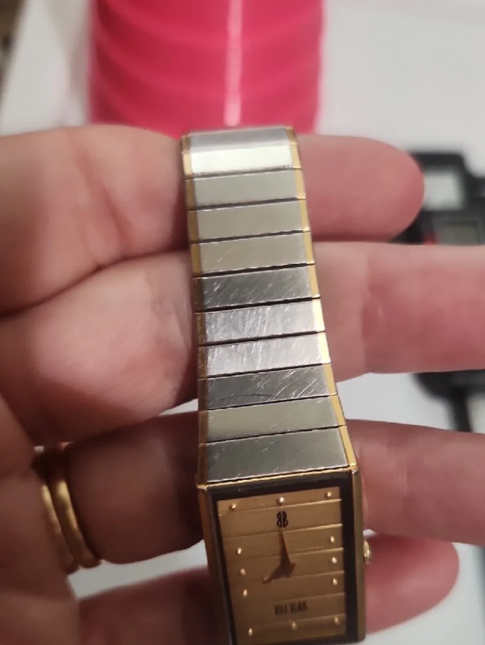 bill blass Tank‎ Dress Watch with Two-Tone Bracelet